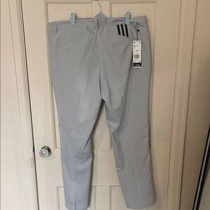 adidas Light Gray Men’s Golf Chinos with Three-Stripe Pocket